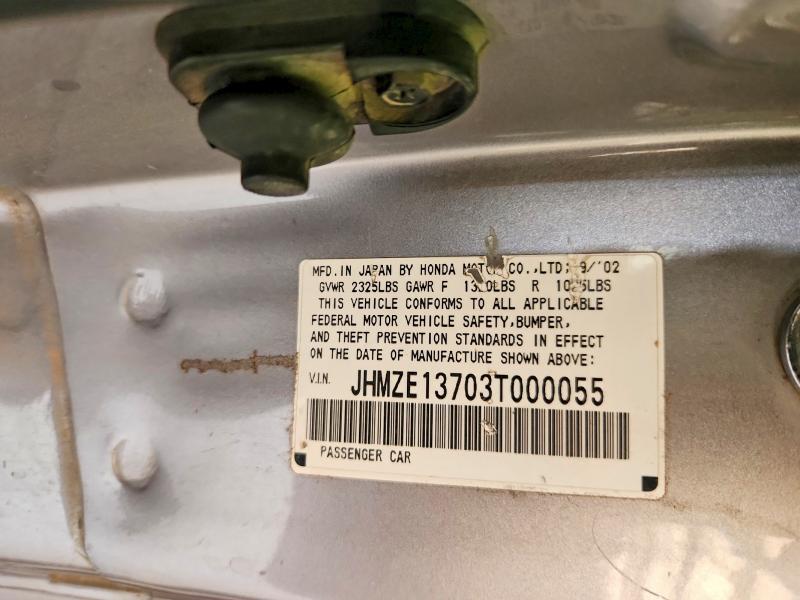 67993706 :رقم المزاد ، JHMZE13703T000055 vin ، 2003 Honda Insight مزاد بيع