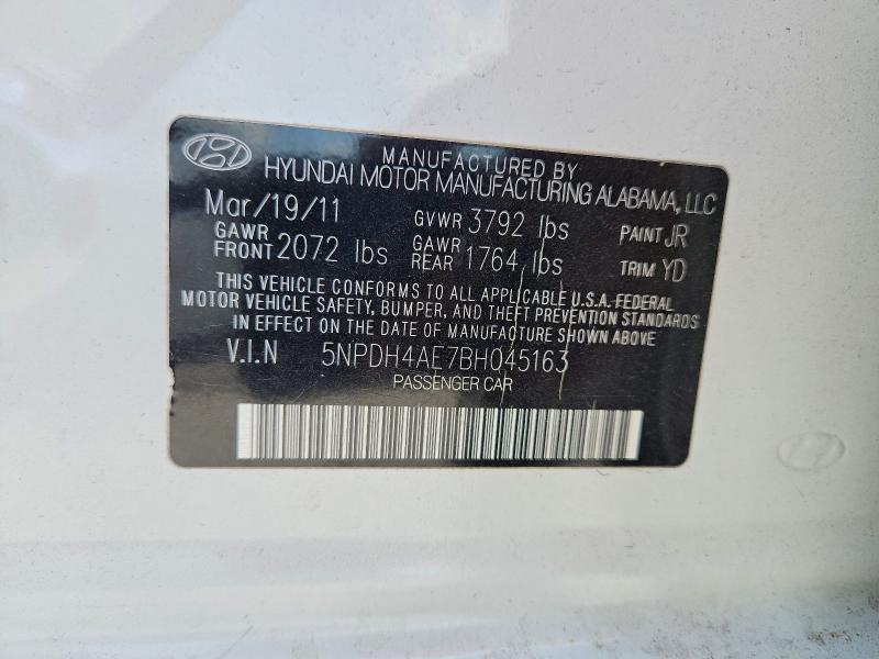 Продажа на аукционе авто 2011 Hyundai Elantra, vin: 5NPDH4AE7BH045163, номер лота: 69346406