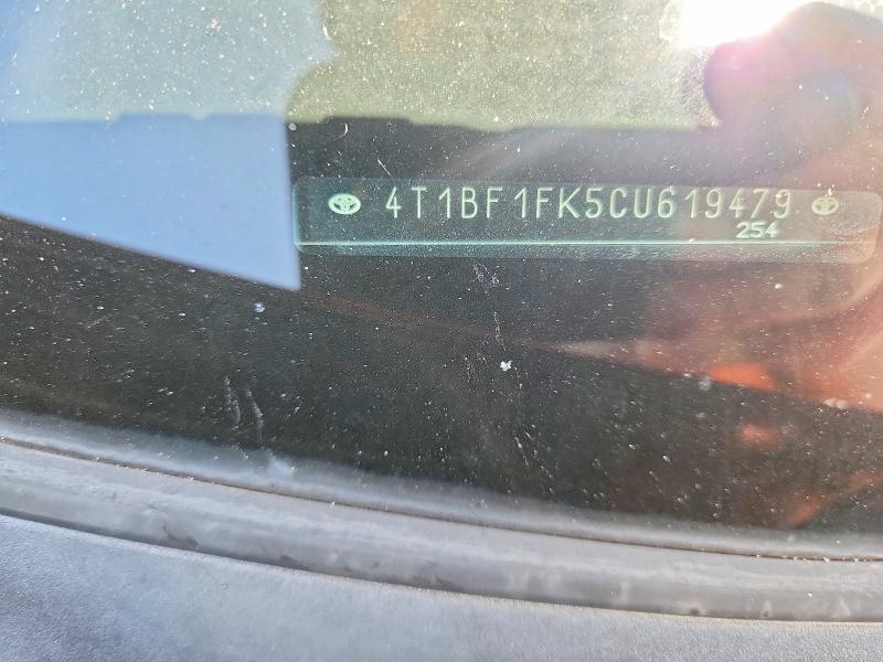 Продаж на аукціоні авто 2012 Toyota Camry, vin: 4T1BF1FK5CU619479, номер лоту: 69610996