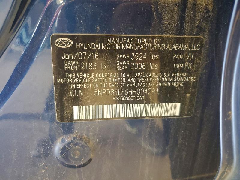 Продажа на аукционе авто 2017 Hyundai Elantra, vin: 5NPD84LF6HH004294, номер лота: 68413226