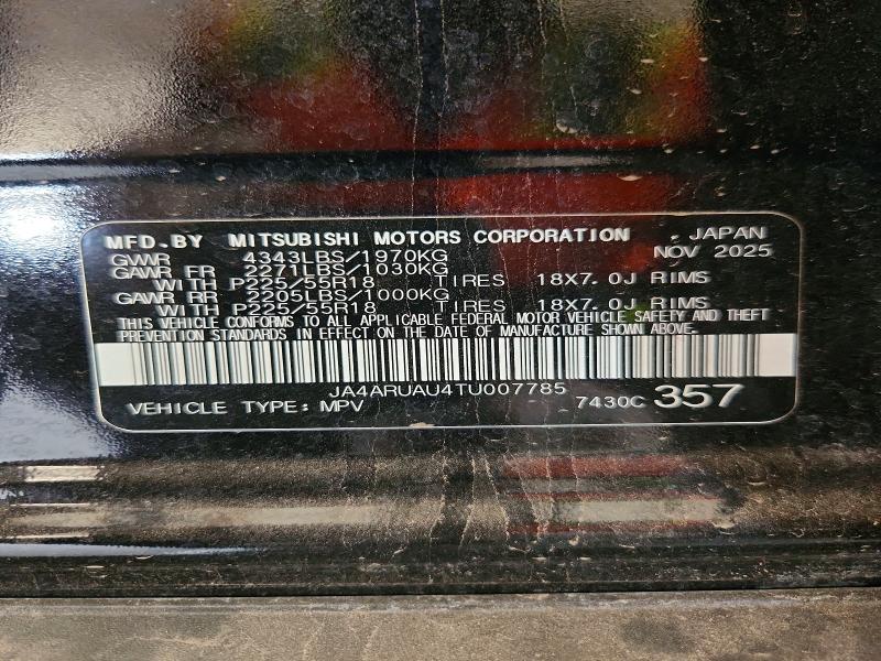 68949046 :رقم المزاد ، JA4ARUAU4TU007785 vin ، 2026 Mitsubishi Outlander مزاد بيع