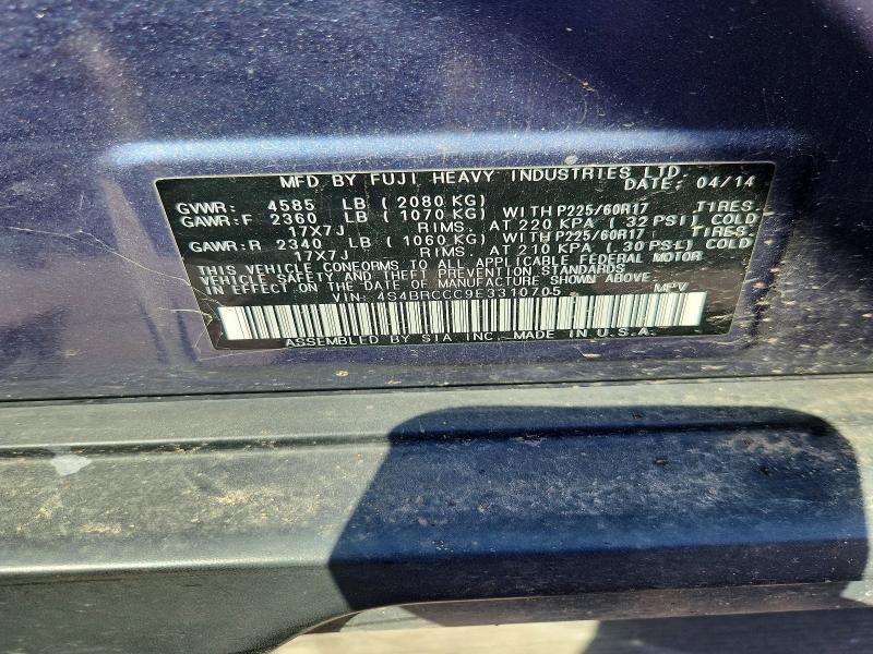 Продаж на аукціоні авто 2014 Subaru Outback, vin: 4S4BRCCC9E3310705, номер лоту: 68374696