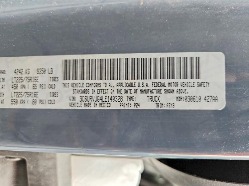 66937436 :رقم المزاد ، 3C6URVJG4LE140328 vin ، 2020 Ram Promaster 3500 مزاد بيع