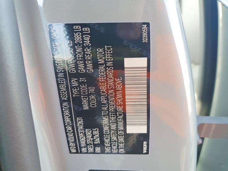 67500486 :رقم المزاد ، YV4062PF3T1472631 vin ، 2026 Volvo Xc90 مزاد بيع