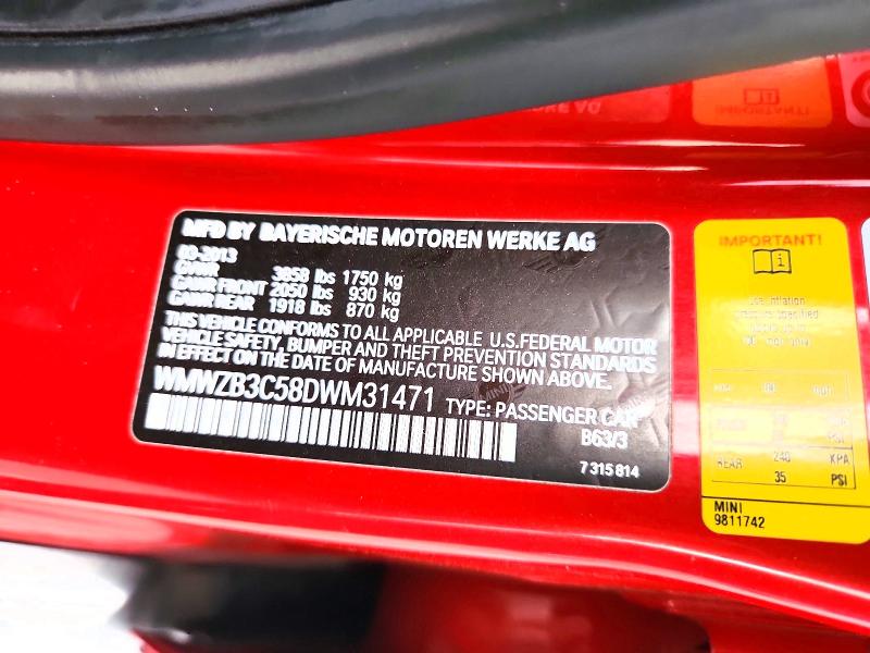 69422526 :رقم المزاد ، WMWZB3C58DWM31471 vin ، 2013 Mini Cooper مزاد بيع