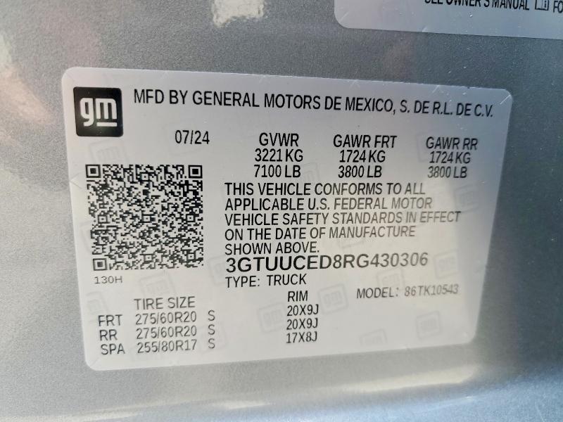 Продажа на аукционе авто 2024 Gmc Sierra, vin: 3GTUUCED8RG430306, номер лота: 69536476