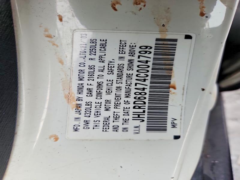 Aukcja sprzedaży 2004 Honda Cr-v, vin: JHLRD68474C004799, numer aukcji: 69644026