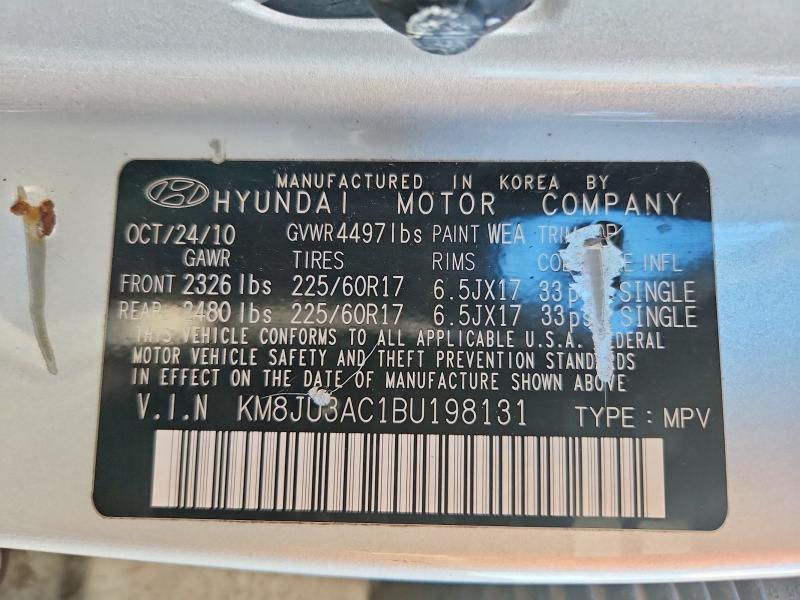 Продажа на аукционе авто 2011 Hyundai Tucson, vin: KM8JU3AC1BU198131, номер лота: 69890986