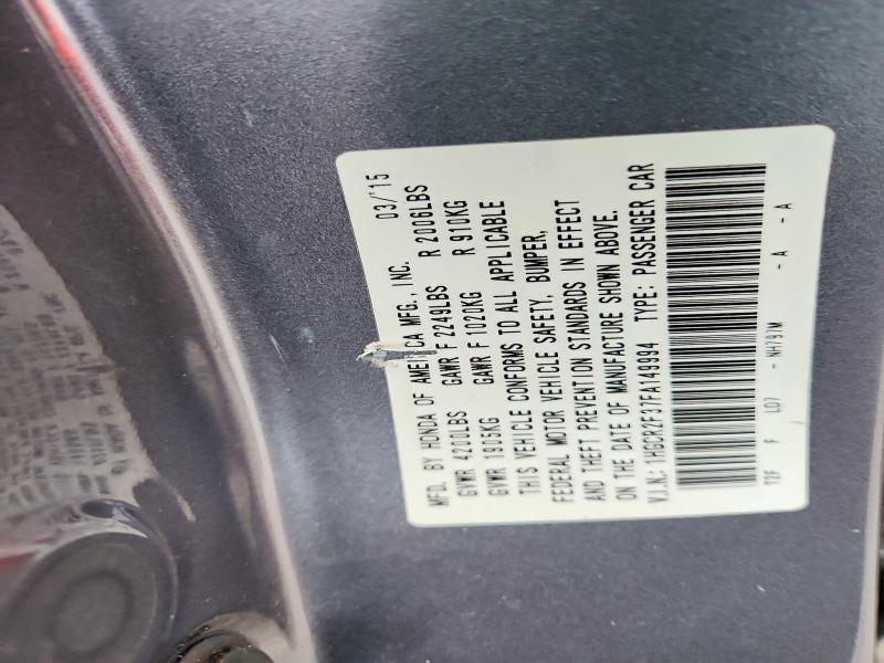 Продаж на аукціоні авто 2015 Honda Accord, vin: 1HGCR2F37FA149994, номер лоту: 67730706