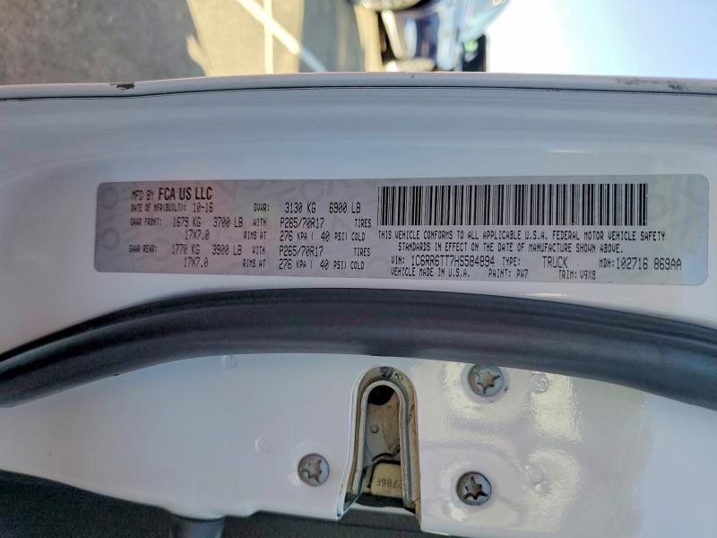 69042756 :رقم المزاد ، 1C6RR6TT7HS584894 vin ، 2017 Ram 1500 مزاد بيع