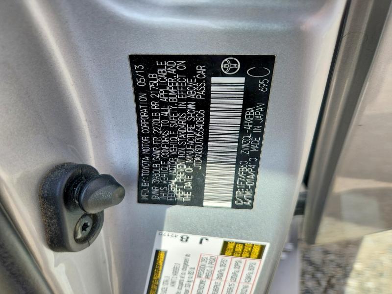Aukcja sprzedaży 2013 Toyota Prius, vin: JTDKN3DU7D5640806, numer aukcji: 70259586