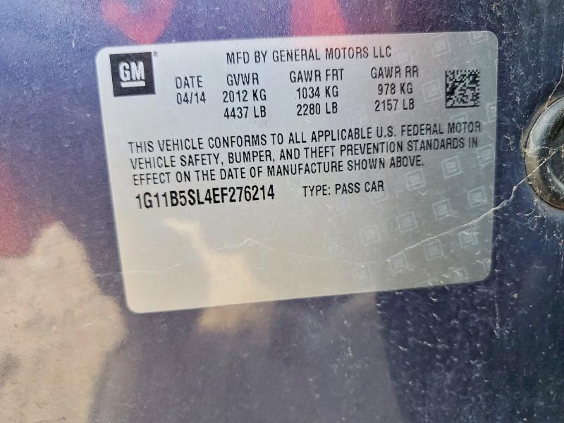 Продажа на аукционе авто 2014 Chevrolet Malibu, vin: 1G11B5SL4EF276214, номер лота: 67824426