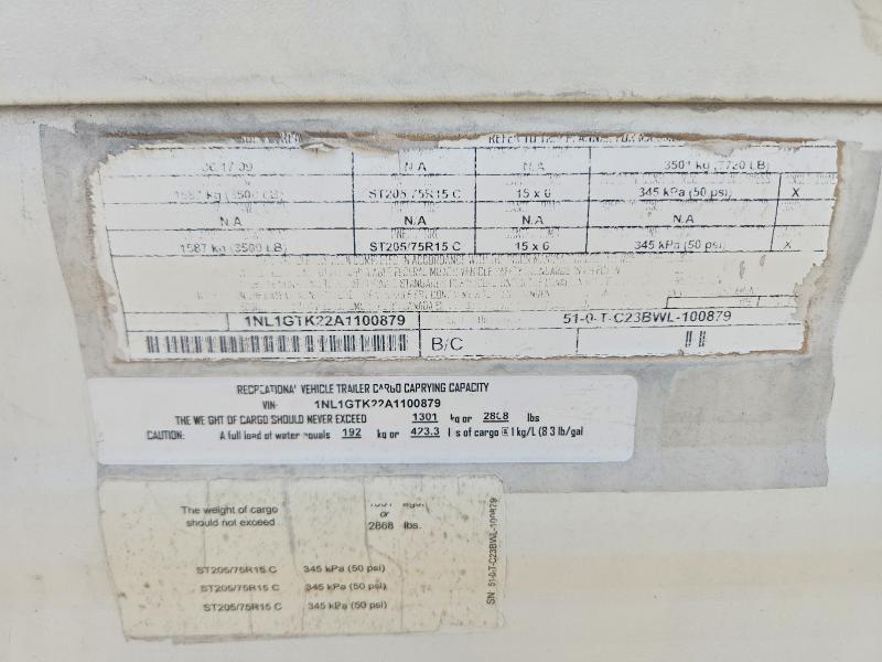2010 Gulf Stream Recreational Vehicle (rv) მანქანა იყიდება აუქციონზე, vin: 1NL1GTK22A1100879, აუქციონის ნომერი: 71051366