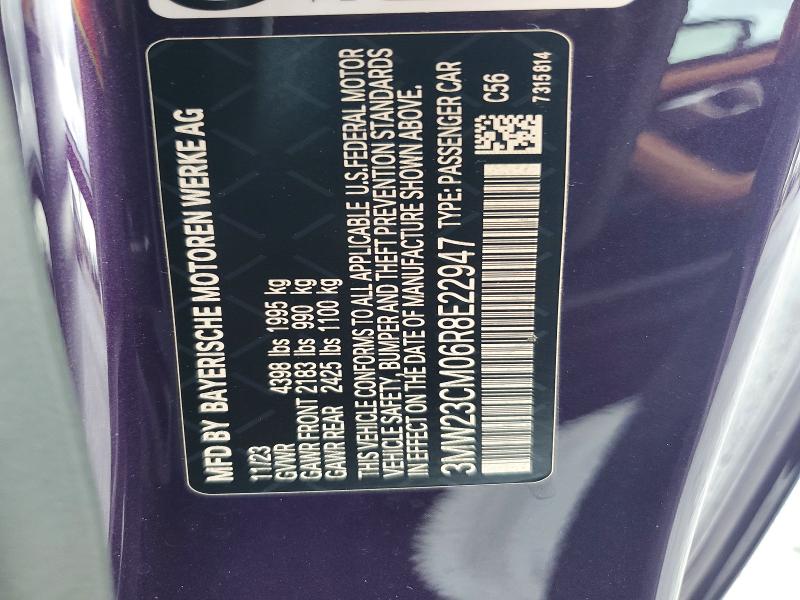 Продаж на аукціоні авто 2024 Bmw 230i, vin: 3MW23CM06R8E22947, номер лоту: 67821686