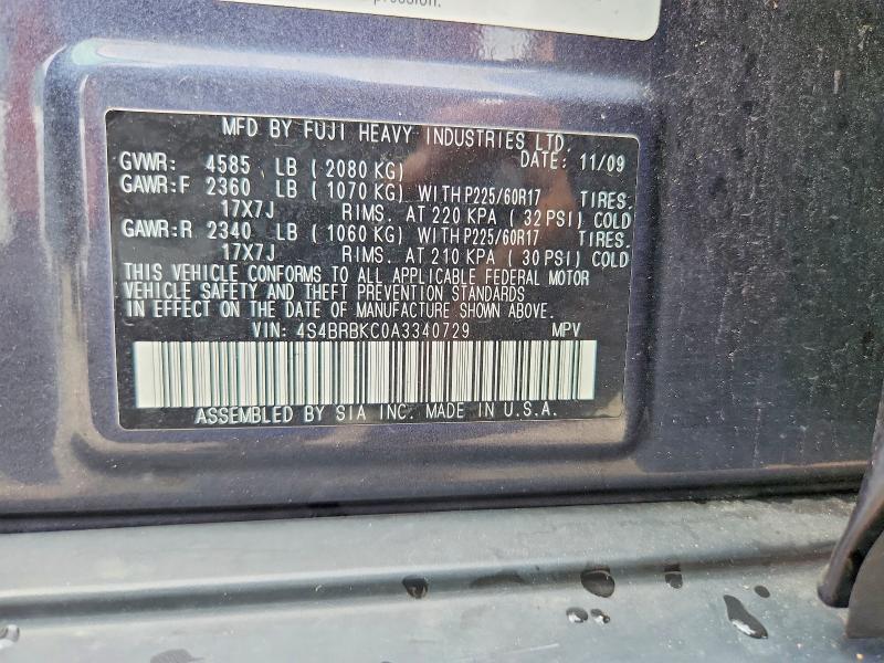 Продаж на аукціоні авто 2010 Subaru Outback, vin: 4S4BRBKC0A3340729, номер лоту: 67333516