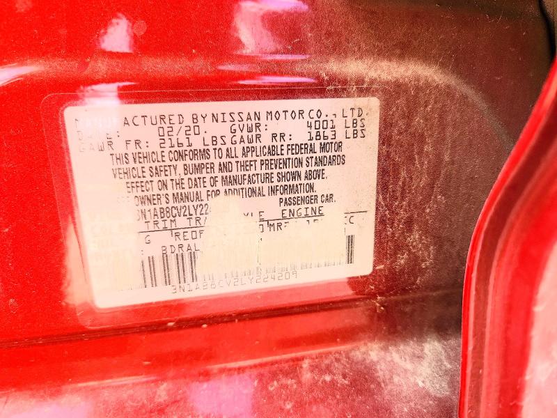 Продаж на аукціоні авто 2020 Nissan Sentra, vin: 3N1AB8CV2LY224209, номер лоту: 68416666