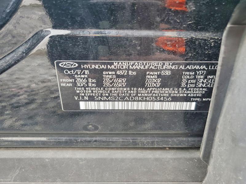 Продажа на аукционе авто 2019 Hyundai Santa Fe, vin: 5NMS2CAD8KH053456, номер лота: 69415716