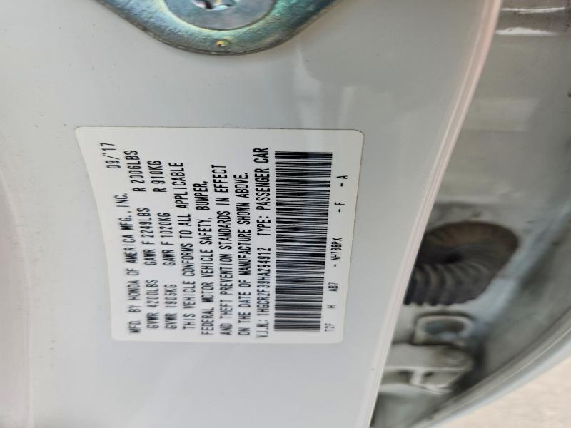 2017 Honda Accord მანქანა იყიდება აუქციონზე, vin: 1HGCR2F39HA294912, აუქციონის ნომერი: 69323926