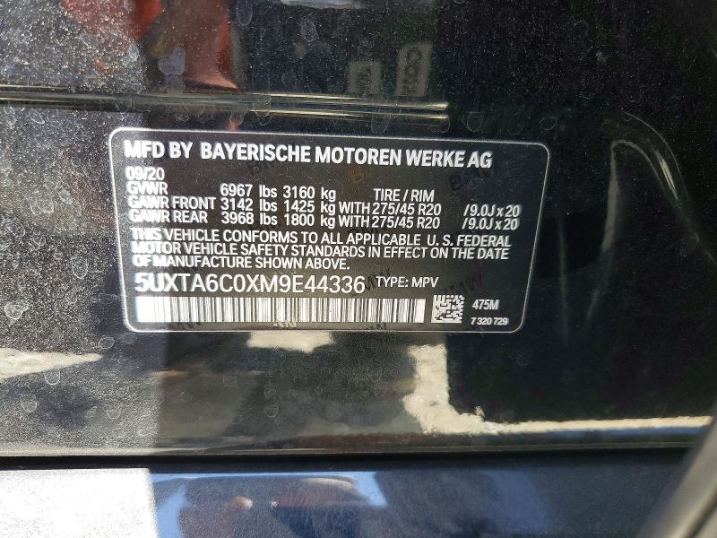 66623806 :رقم المزاد ، 5UXTA6C0XM9E44336 vin ، 2021 Bmw X5 مزاد بيع
