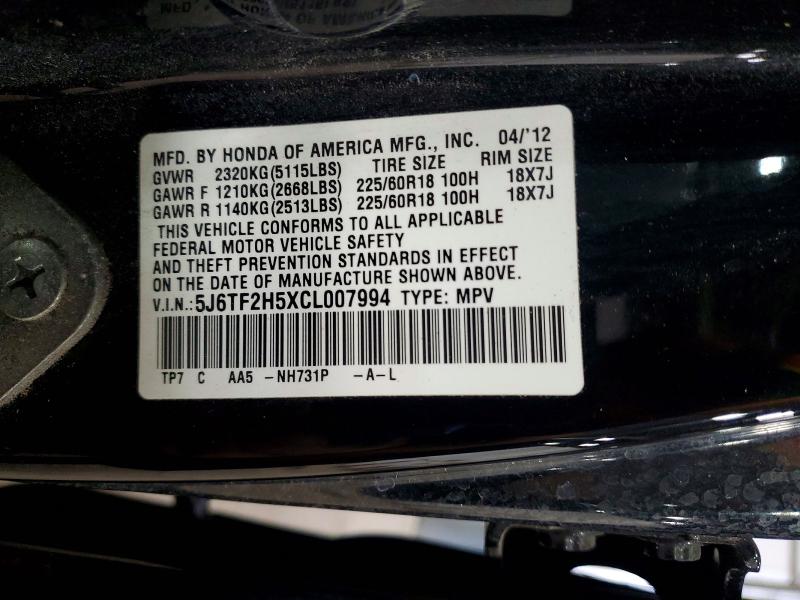 Aukcja sprzedaży 2012 Honda Crosstour, vin: 5J6TF2H5XCL007994, numer aukcji: 69567856