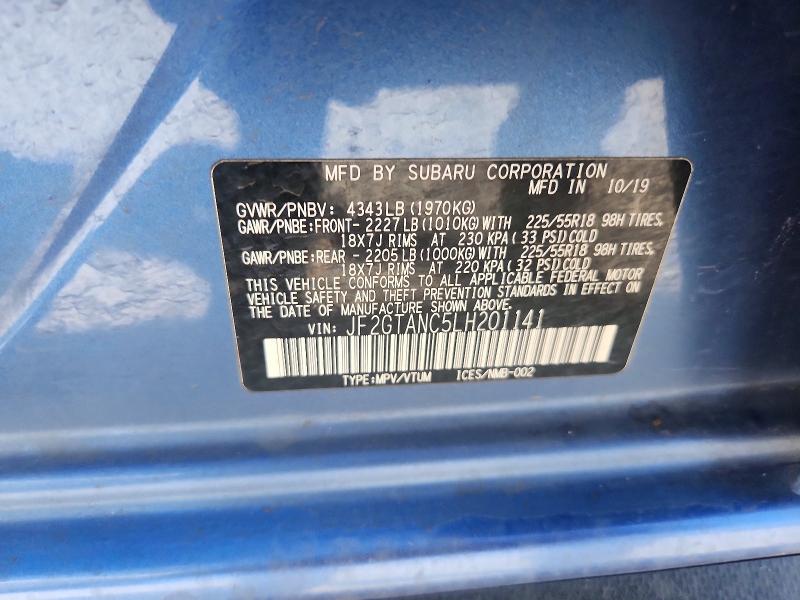 Auction sale of the 2020 Subaru Crosstrek, vin: JF2GTANC5LH201141        , lot number: 68989416
