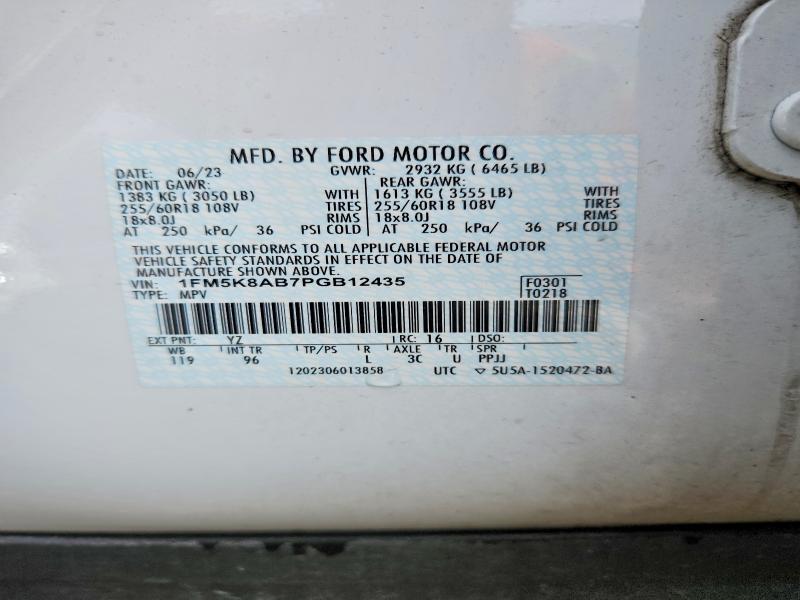 Продаж на аукціоні авто 2023 Ford Explorer, vin: 1FM5K8AB7PGB12435, номер лоту: 67020766