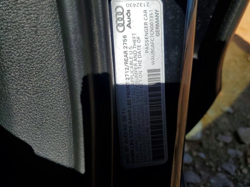 68820606 :رقم المزاد ، WAUBGAFC7CN007351 vin ، 2012 Audi A6 مزاد بيع