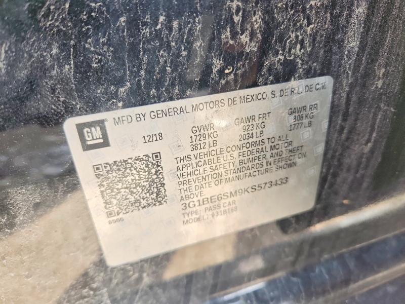 Продажа на аукционе авто 2019 Chevrolet Cruze, vin: 3G1BE6SM9KS573433, номер лота: 70035986