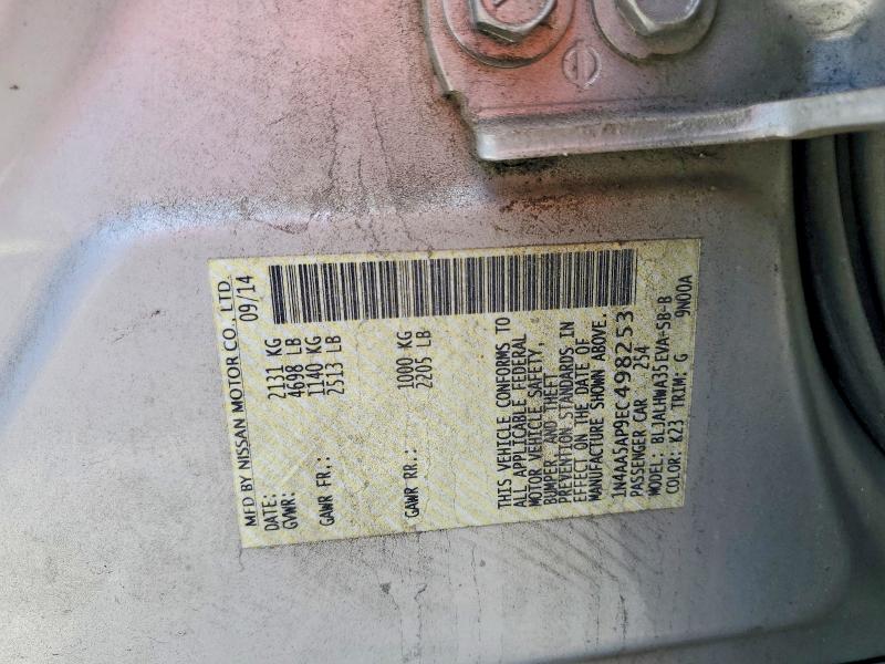 Aukcja sprzedaży 2014 Nissan Maxima, vin: 1N4AA5AP9EC498253, numer aukcji: 69841536