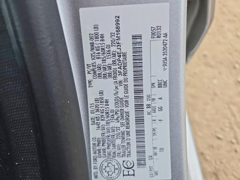 Продаж на аукціоні авто 2015 Ford Fiesta, vin: 3FADP4EJ3FM168992, номер лоту: 70080396