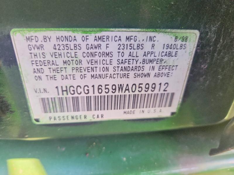 Продаж на аукціоні авто 1998 Honda Accord, vin: 1HGCG1659WA059912, номер лоту: 68880426