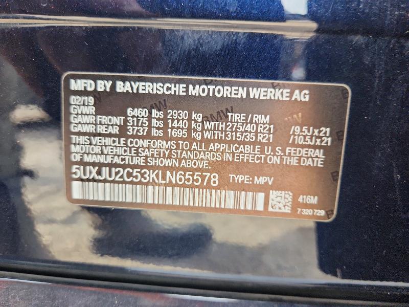 Aukcja sprzedaży 2019 Bmw X5, vin: 5UXJU2C53KLN65578, numer aukcji: 70279106