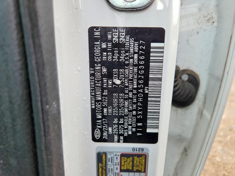 2018 Kia Sorento მანქანა იყიდება აუქციონზე, vin: 5XYPHDA56JG366727, აუქციონის ნომერი: 68734506