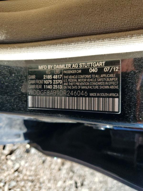 2013 Mercedes-benz C მანქანა იყიდება აუქციონზე, vin: WDDGF8AB9DR246046, აუქციონის ნომერი: 68696646