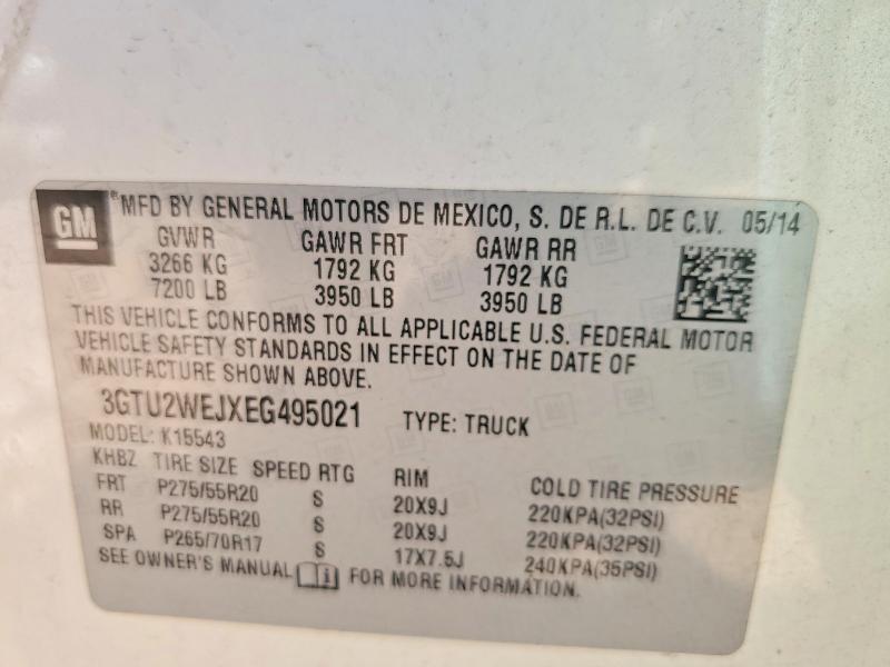 70682406 :رقم المزاد ، 3GTU2WEJXEG495021 vin ، 2014 Gmc Sierra مزاد بيع
