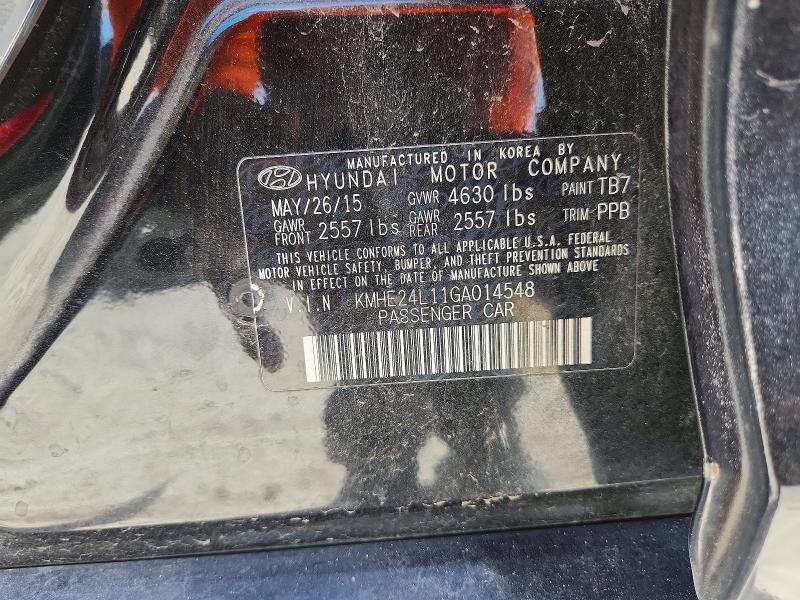 Aukcja sprzedaży 2016 Hyundai Sonata Hybrid, vin: KMHE24L11GA014548, numer aukcji: 69177256