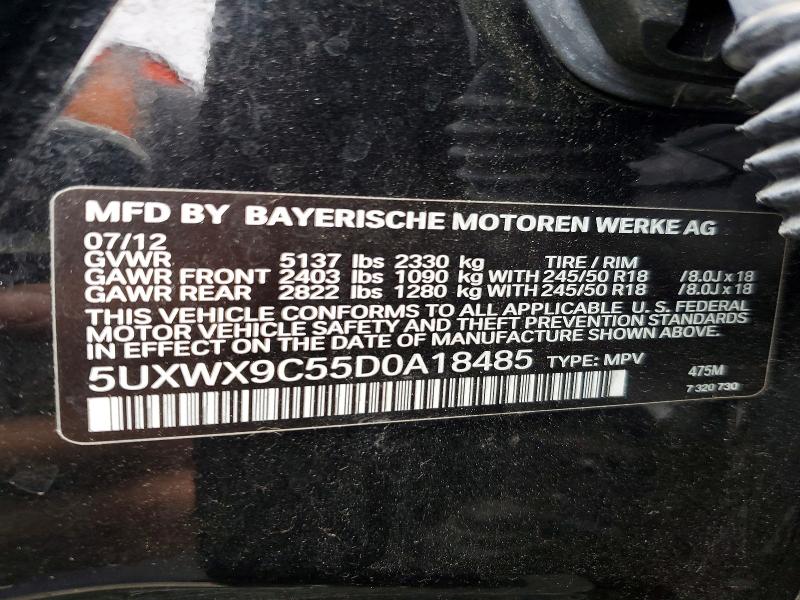 Продаж на аукціоні авто 2013 Bmw X3, vin: 5UXWX9C55D0A18485, номер лоту: 70160546