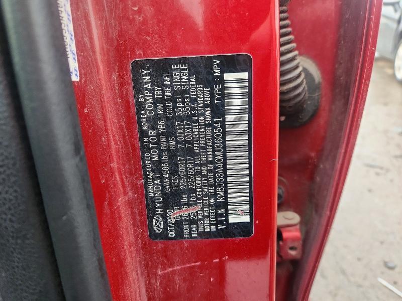 Auction sale of the 2021 Hyundai Tucson, vin: KM8J33A40MU360541, lot number: 69180076