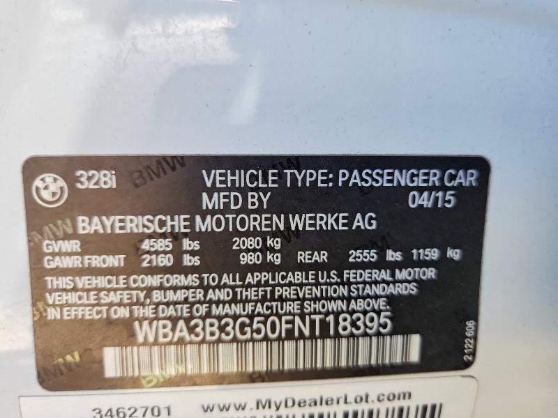 Продажа на аукционе авто 2015 Bmw 328, vin: WBA3B3G50FNT18395, номер лота: 71041476