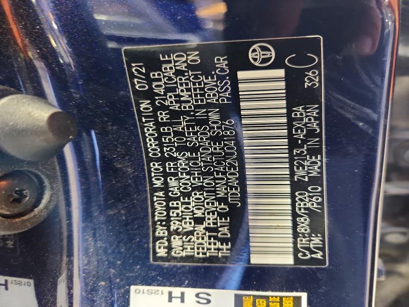 Продаж на аукціоні авто 2022 Toyota Corolla, vin: JTDEAMDE2NJ041876, номер лоту: 70125536