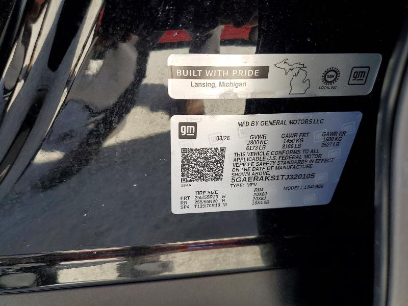 67864106 :رقم المزاد ، 5GAERAKS1TJ320105 vin ، 2026 Buick Enclave مزاد بيع