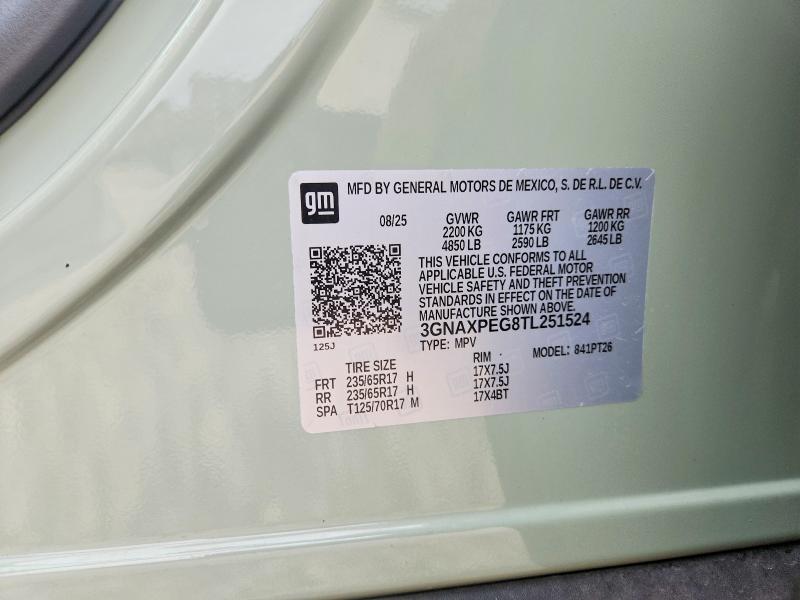 68968546 :رقم المزاد ، 3GNAXPEG8TL251524 vin ، 2026 Chevrolet Equinox مزاد بيع