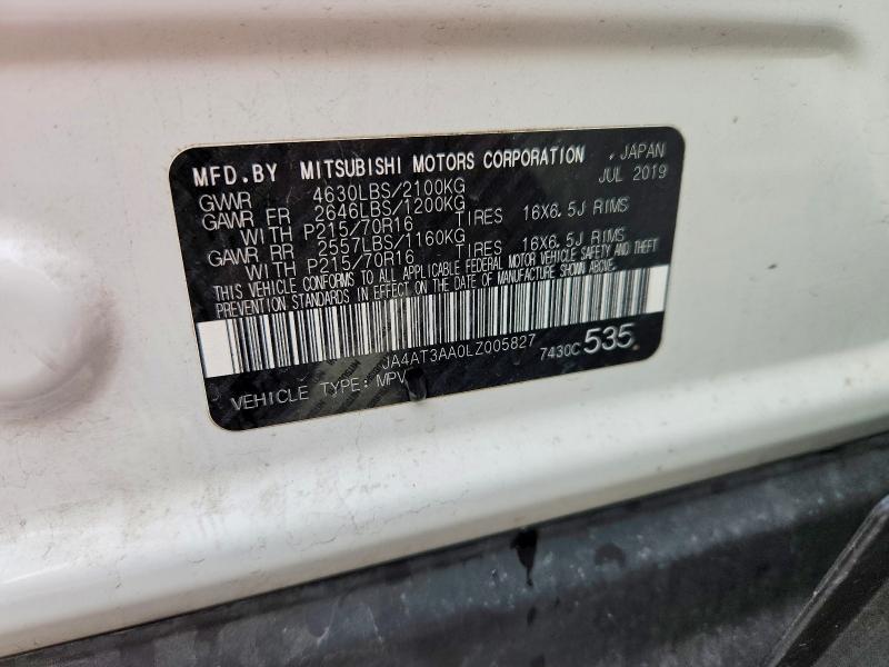 Auction sale of the 2020 Mitsubishi Eclipse Cross, vin: JA4AT3AA0LZ005827, lot number: 70252796