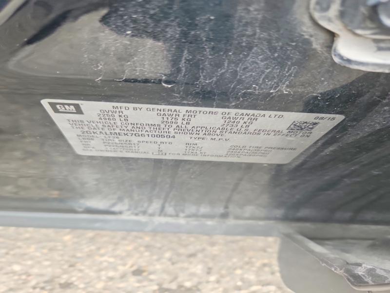Aukcja sprzedaży 2016 Gmc Terrain, vin: 2GKALMEK7G6100504, numer aukcji: 69145486