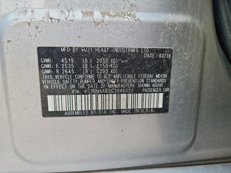 Aukcja sprzedaży 2016 Subaru Legacy, vin: 4S3BNAA62G3046022, numer aukcji: 67074466