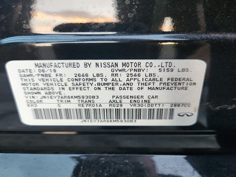 Aukcja sprzedaży 2019 Infiniti Q50, vin: JN1EV7AR6KM593083, numer aukcji: 68539966