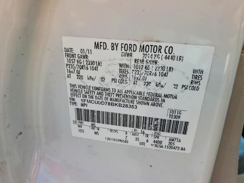 Продаж на аукціоні авто 2011 Ford Escape, vin: 1FMCU0D78BKB28353, номер лоту: 64455816
