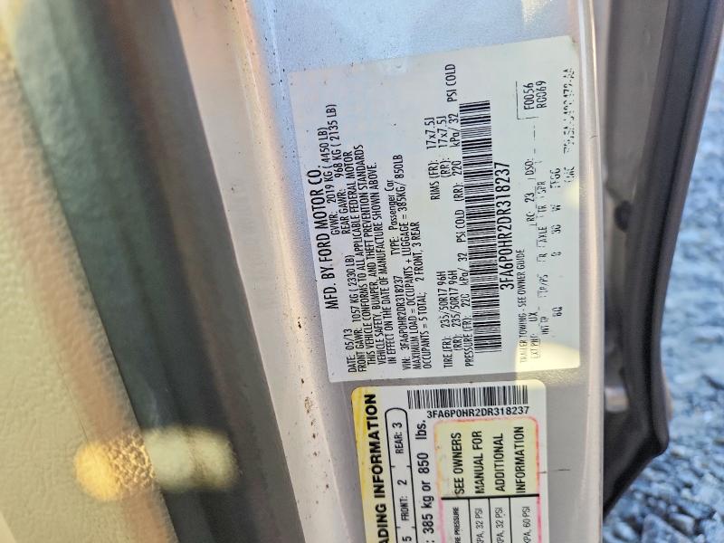 Aukcja sprzedaży 2013 Ford Fusion, vin: 3FA6P0HR2DR318237        , numer aukcji: 68074936
