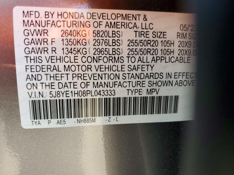 Продаж на аукціоні авто 2023 Acura Mdx, vin: 5J8YE1H08PL043333, номер лоту: 68335976