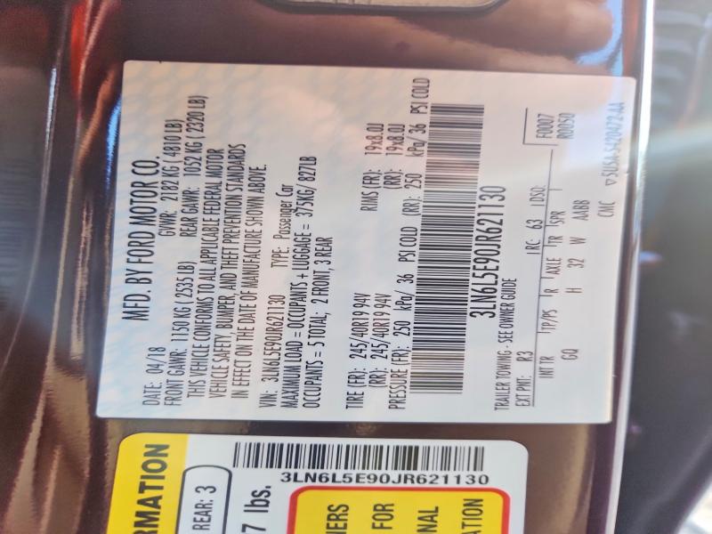 Продаж на аукціоні авто 2018 Lincoln Mkz, vin: 3LN6L5E90JR621130, номер лоту: 70112316